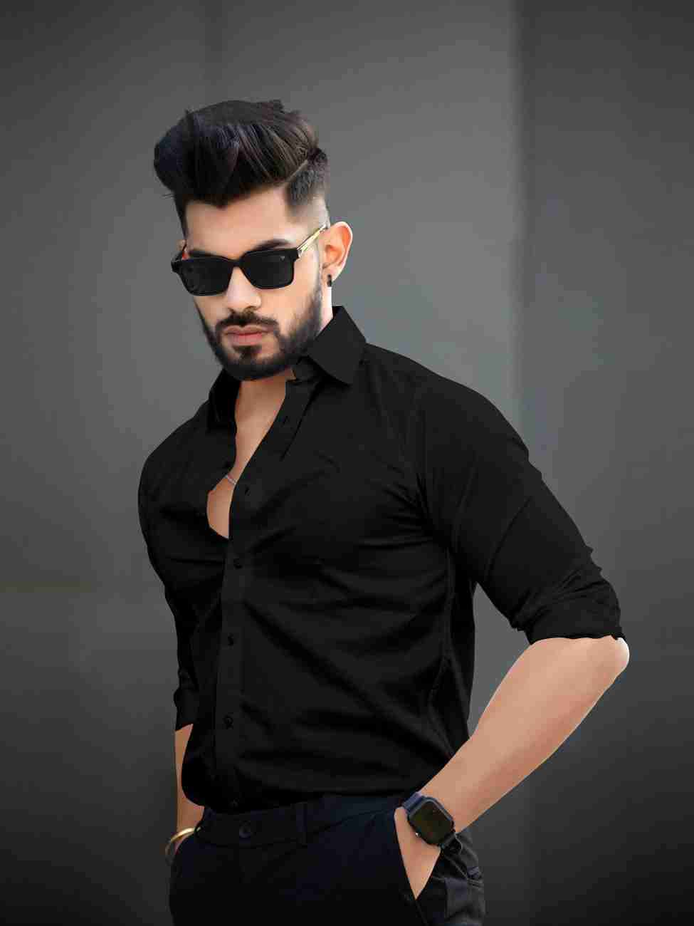 SOLSTICE  Men Regular Fit Solid Casual Shirts